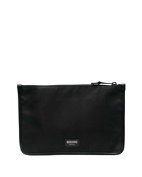 Moschino Graphic Print Leather Clutch Bag