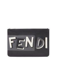 Fendi Logo Inlay Zip Pouch
