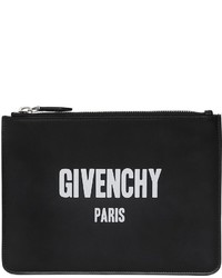 Givenchy Logo Print Medium Leather Pouch