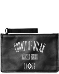 Marcelo Burlon County of Milan Logo Printed Leather Pouch