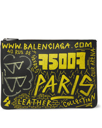 Balenciaga Printed Full Grain Leather Pouch