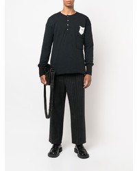 Maison Margiela Contrast Cuff Collarless Polo Shirt