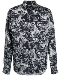 VERSACE JEANS COUTURE All Over Baroque Logo Print Shirt