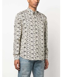 Roberto Cavalli All Over Logo Print Cotton Shirt