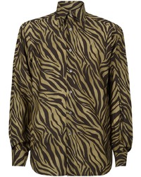 Tom Ford Animal Print Long Sleeve Shirt