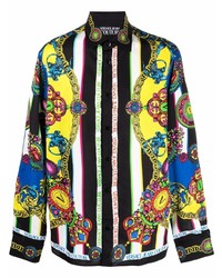 VERSACE JEANS COUTURE Baroque Logo Print Long Sleeve Shirt