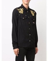 VERSACE JEANS COUTURE Baroque Pattern Long Sleeve Shirt