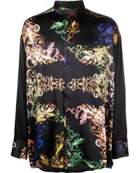 Atu Body Couture Baroque Pattern Print Collarless Shirt