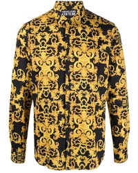 VERSACE JEANS COUTURE Baroque Print Stretch Cotton Shirt