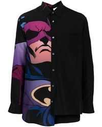 Lanvin Batman Print Asymmetric Shirt