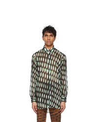 Dries Van Noten Black And Green Len Lye Edition Cotton Shirt