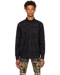 VERSACE JEANS COUTURE Black Flocked Shirt
