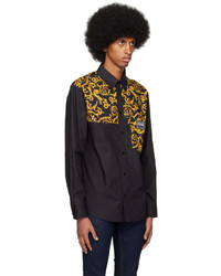 VERSACE JEANS COUTURE Black Paneled Shirt