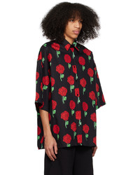 VERSACE JEANS COUTURE Black Roses Shirt