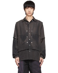 Jiyong Kim Black Tencel Shirt