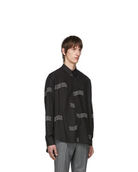 Givenchy Black Twill Printed Shirt