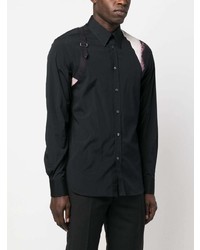 Alexander McQueen Brushstroke Harness Abstract Print Shirt