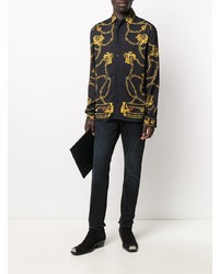 VERSACE JEANS COUTURE Chain Baroque Logo Print Shirt