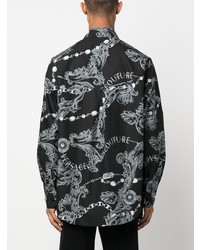 VERSACE JEANS COUTURE Chain Couture Print Cotton Shirt