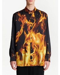 Balmain Fire Print Shirt