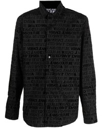 VERSACE JEANS COUTURE Flocked Logo Long Sleeve Shirt