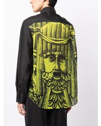 Versace Graphic Print Panelled Shirt