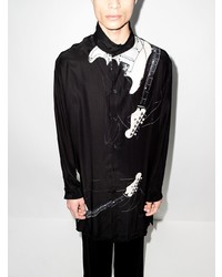 Yohji Yamamoto Guitar Print Longline Shirt