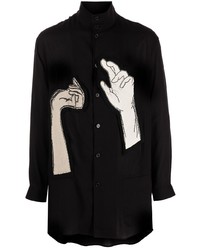 Yohji Yamamoto Hand Print Long Sleeve Shirt