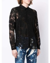 Charles Jeffrey Loverboy Lace Detail Button Up Shirt