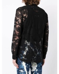 Charles Jeffrey Loverboy Lace Detail Button Up Shirt