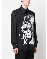 Billionaire Lion Print Long Sleeve Shirt