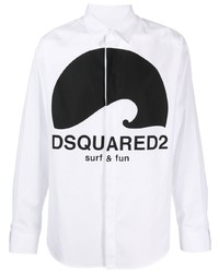 DSQUARED2 Logo Print Button Up Shirt