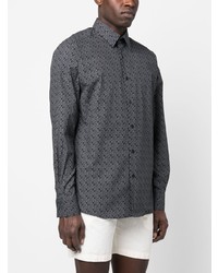 Karl Lagerfeld Monogram Print Long Sleeve Shirt