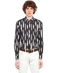 Roberto Cavalli Feather Printed Cotton Jersey Shirt