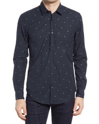 BOSS Ronnif Slim Fit Star Print Button Up Shirt