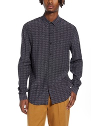 Topman Slim Fit Premium Dot Long Sleeve Button Up Shirt