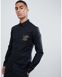 Versace Jeans Slim Shirt With Chest Embroidery