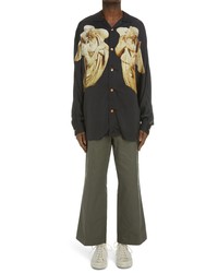 Acne Studios Statue Print Button Up Shirt In Black At Nordstrom