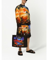 Dolce & Gabbana Sunset Print Collarless Shirt