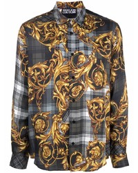 VERSACE JEANS COUTURE Tartan Baroque Print Shirt