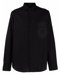 VERSACE JEANS COUTURE V Emblem Baroque Print Cotton Shirt