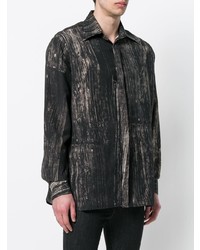 Poan Wood Texture Print Shirt
