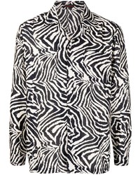 Clot Zebra Print Patch Pocket Shirt