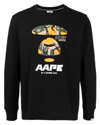 AAPE BY A BATHING APE Aape By A Bathing Ape Graphic Print Long Sleeved T Shirt
