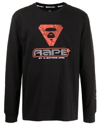 AAPE BY A BATHING APE Aape By A Bathing Ape Logo Print Cotton Long Sleeved Top