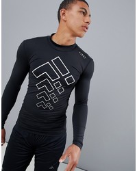 FIRST Baselayer Long Sleeve T Shirt With High Neck With Silver