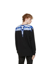 Marcelo Burlon County of Milan Black And Blue Wings Long Sleeve T Shirt