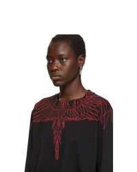 Marcelo Burlon County of Milan Black And Red Wings Long Sleeve T Shirt
