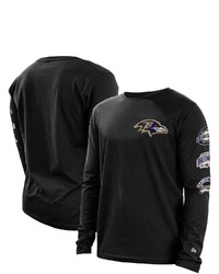 New Era Black Baltimore Ravens Hype 2 Hit Long Sleeve T Shirt