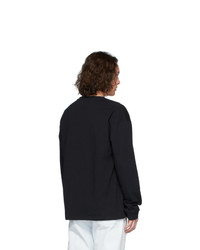 JW Anderson Black Camelot Embroidery Long Sleeve T Shirt